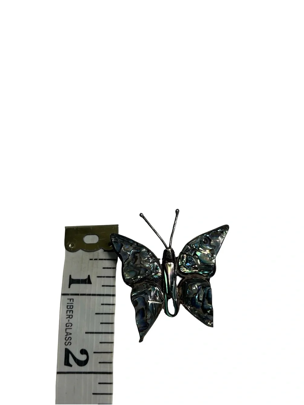 Vtg Signed SJB Taxco Mexico 925 Sterling Silvr Abalone Butterfly Brooch Pin 5.8g